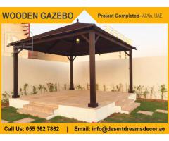 Wooden Roofing Gazebo in Dubai | Hexagon Gazebo | Octagon Shape Gazebo Uae.