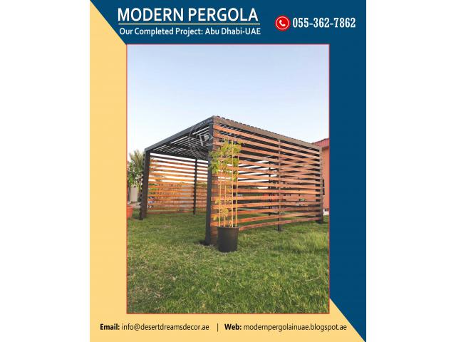 Sitting Area Pergola Uae | Modern Pergola | Wooden Pergola Abu Dhabi.