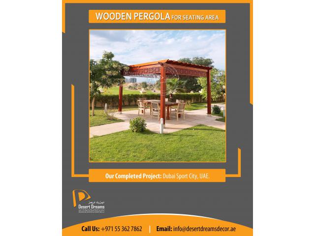 Garden Pergola Dubai | Seating Area Pergola Uae | Wooden Pergola in Uae.