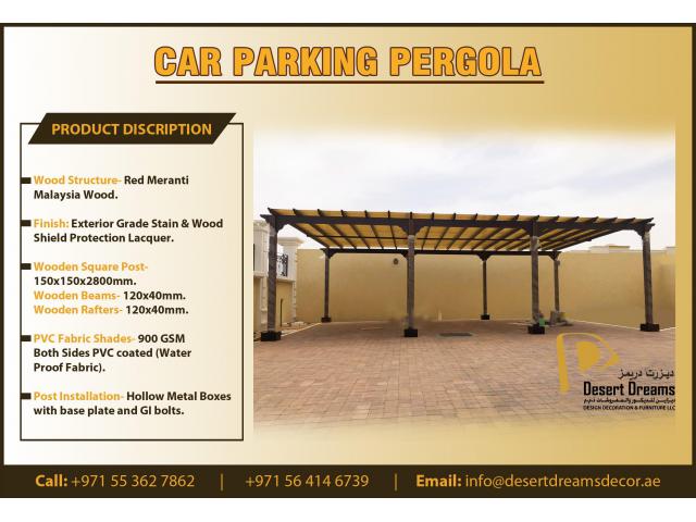 Design and Build Car Parking Wooden Pergola with Best Priced in UAE.