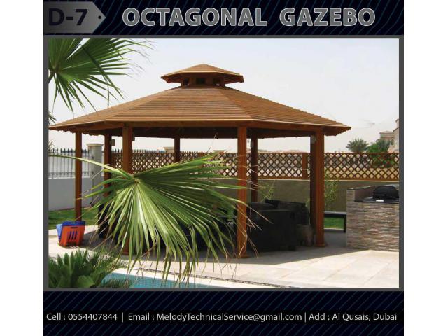 Seating Area Wooden Gazebo | Gazebo Suppliers in Dubai | Garden Gazebo UAE
