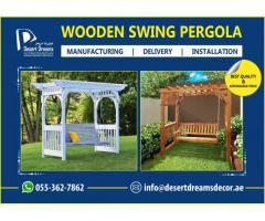 Wooden Swings Pergola Uae | Garden Pergola | Seating Area Pergola.