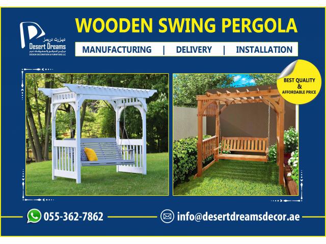 Wooden Swing Pergola | Wooden Pergola Abu Dhabi | Wooden Pergola Dubai.