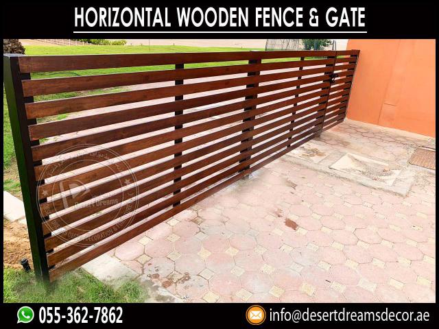 Horizontal Wooden Fences Uae | Wooden Slatted Fences | Vertical Fences Dubai.
