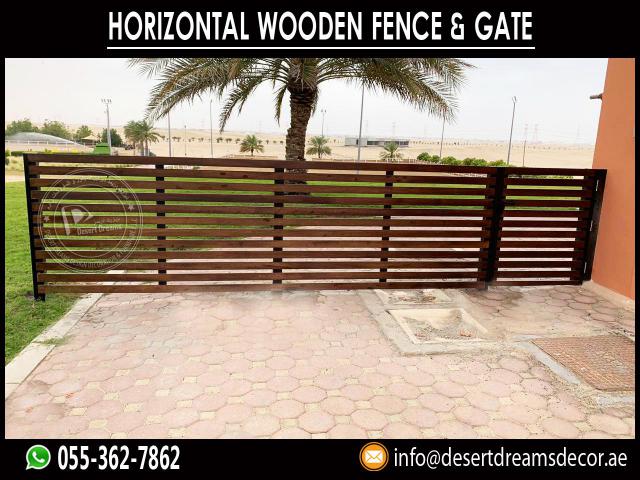 Horizontal Wooden Fence | Wooden Slatted Fence Uae.