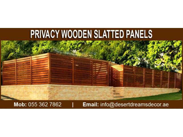 Horizontal Wooden Fence | Wooden Slatted Fence Uae.
