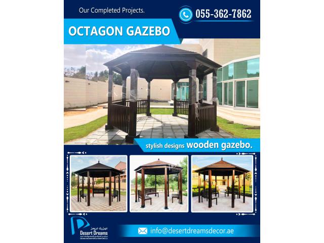 Supply and Installing Wooden Roof Gazebo in UAE.