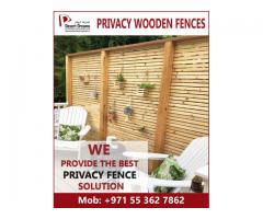 Supply and Install Wooden Slatted Fences in Dubai, Abu Dhabi, UAE.