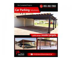 Villa Car Parking Wooden Pergola | Large Car Parking Solutions in Uae.