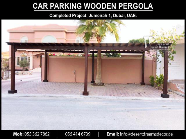 Villa Car Parking Wooden Pergola | Large Car Parking Solutions in Uae.
