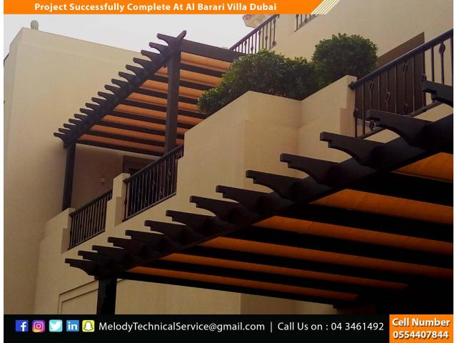 Wooden Covered Roof Pergola | Free Stand Pergola | Balcony Pergola Dubai