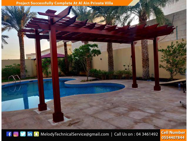 Swimming Pool Covered Pergola Dubai  | Garden Pergola | Wooden Pergola in Dubai