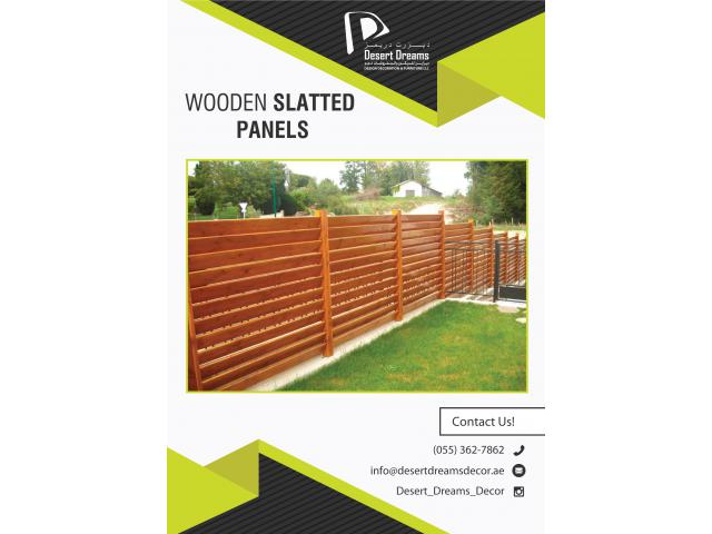 Horizontal Wooden Fences | Wooden Slatted Panels Uae.