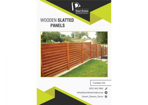 Wooden Louver Fence Abu Dhabi | Wooden Slatted Fence.