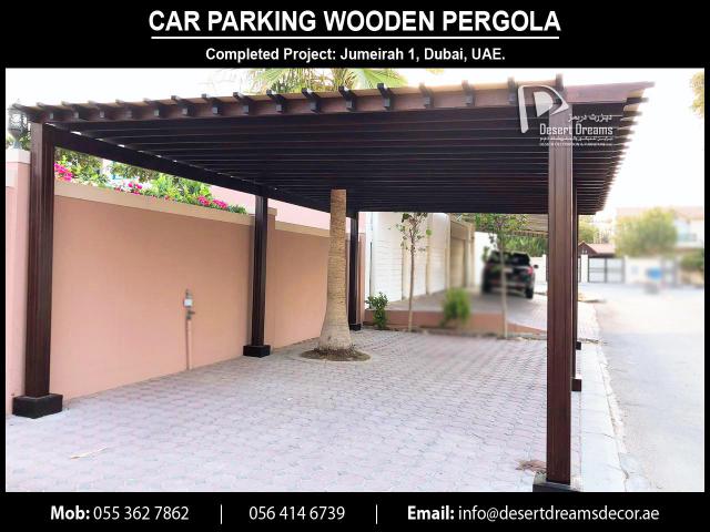Car Parking Wooden Shades Supplier in Uae | Villa Car Parking Pergola.