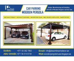 Car Parking Wooden Shades Supplier in Uae | Villa Car Parking Pergola.