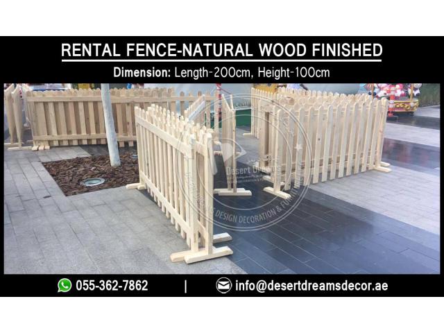 Rental Wooden Fence Uae | Portable Wooden Fence Supplier in Uae.