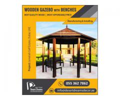 Meranti Wood Gazebo | White Wood Gazebo Uae.