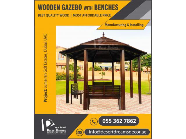 Meranti Wood Gazebo | White Wood Gazebo Uae.