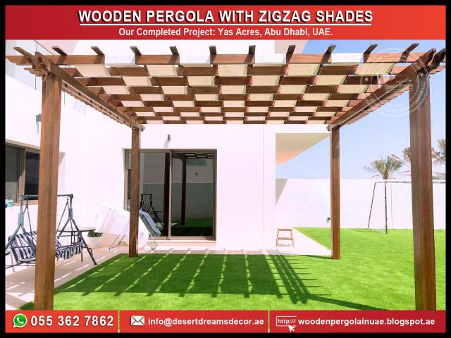 Dubai Villa Wooden Pergola Design.