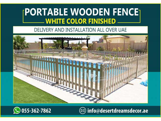 Natural Wood Fences Dubai | White Picket Fences | Brown Color Fences Uae.