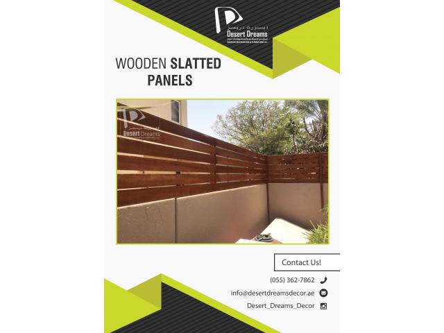 WhatsApp on us 055 362 7862, Wooden Slatted Fences in UAE.