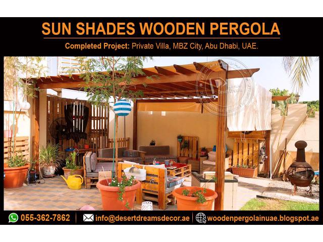 Sun Protection Shades Pergola | Seating Area Pergola | Dubai | Abu Dhabi | Ain.