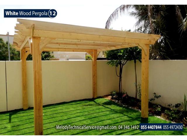 Wall Attached Pergola in Dubai | Pergola Suppliers | Wooden Pergola UAE