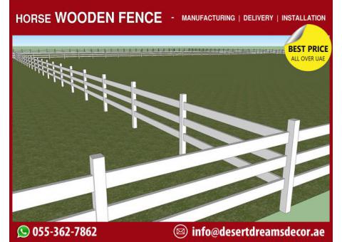 Long Area Wooden Fence | Desert Area Wooden Fence | White Picket Fence Uae.