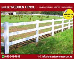 Long Area Wooden Fence | Desert Area Wooden Fence | White Picket Fence Uae.