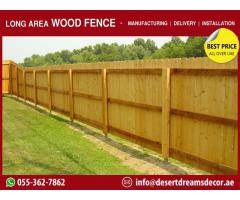 Long Area Wooden Fence | Desert Area Wooden Fence | White Picket Fence Uae.