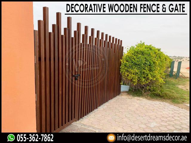 Long Area Wooden Fence | Desert Area Wooden Fence | White Picket Fence Uae.