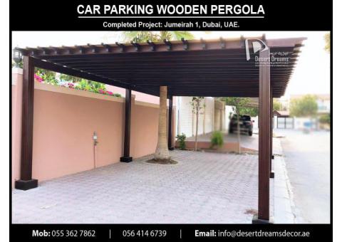 Large Area Car Parking Wooden Shades and Small Area Car Parking Wooden Shades | UAE.