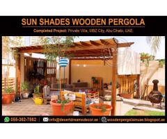 Sun Shades Wooden Pergola | Restaurant Pergola Shades | Garden Sun Shades Uae.