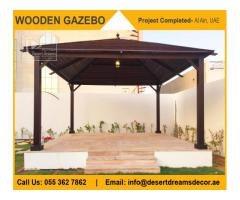 Wooden Roofing Gazebo | Seating Area Gazebo | Special Discount in Summer | UAE.