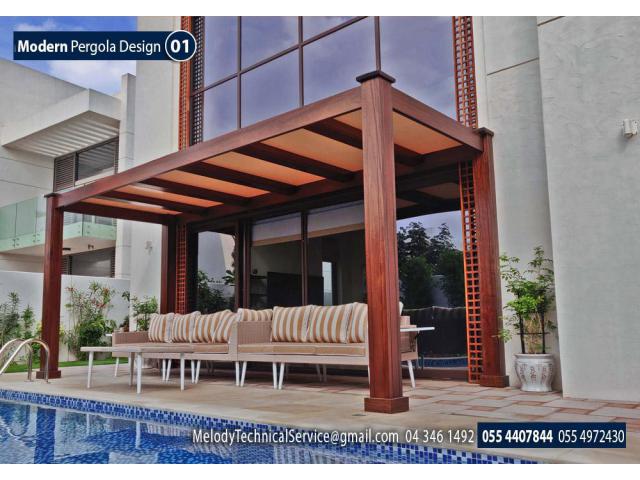 Pergola For Garden in Dubai | Seating Area Pergola Dubai | Wooden Pergola In UAE