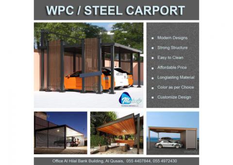 WPC Carport in UAE | Steel Carport Dubai | WPC Car Parking Shades Dubai