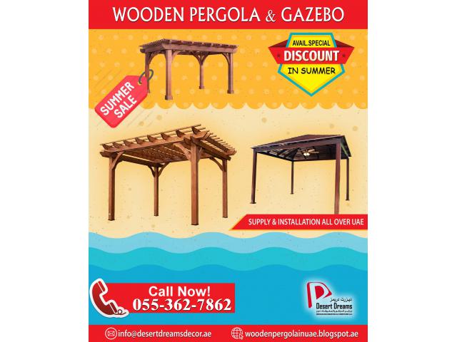 Wooden Structure Manufacturer in UAE | Restaurant Pergola | Seating Area Pergola | UAE.