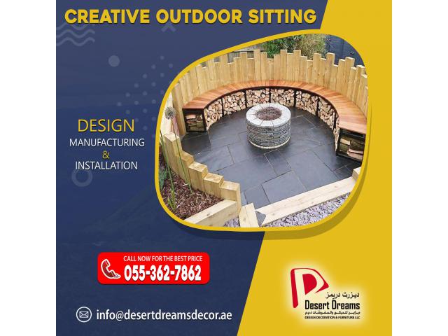 Outdoor Wooden Furniture Manufacturer in Uae | Wooden Benches and Planters in UAE.