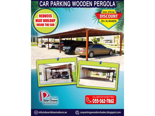Car parking Wooden Shades in Uae | Car Parking Pergola Abu Dhabi.