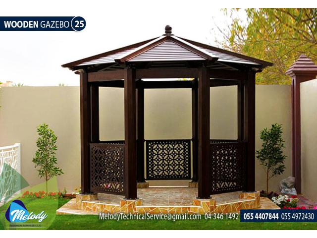 Garden Gazebo in Dubai | Wooden Roof Gazebo | Gazebo Suppliers In UAE