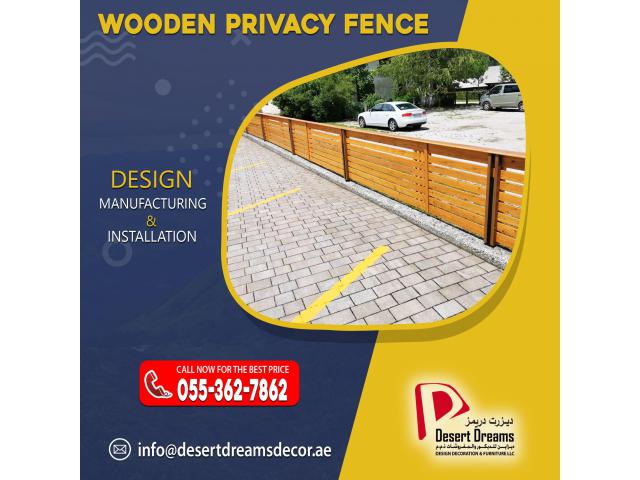 Wooden Slatted Panels Uae | Privacy Wooden Slats | Wall Mounted Fences Uae.
