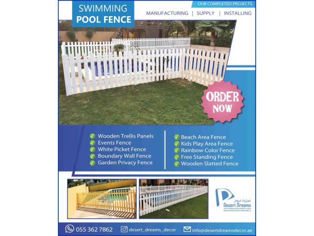 Swimming Pool Privacy Fences Uae | Kids Play Area Fence | Nursery Fences Uae.