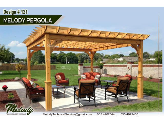 Free Stand Pergola in Dubai  Mashrabiya Pergola Dubai  Wooden Pergola