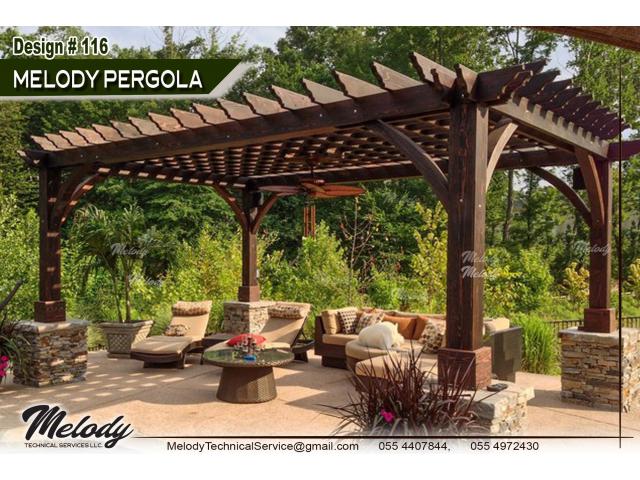 Free Stand Pergola in Dubai  Mashrabiya Pergola Dubai  Wooden Pergola