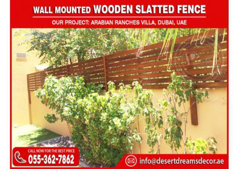 Privacy Wall Topper in Uae | Wooden Slatted Fence | Wooden Louver Fences | UAE.