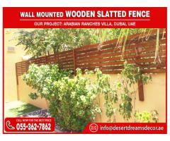 Wall Privacy Topper in Uae | Wooden Slatted Fences | Louver Fence Supplier in Uae.
