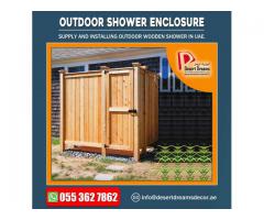 Outdoor Wooden Shower | Outdoor Shower Enclosure in Uae | Shower Room.