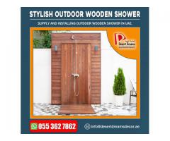 Outdoor Wooden Shower | Outdoor Shower Enclosure in Uae | Shower Room.