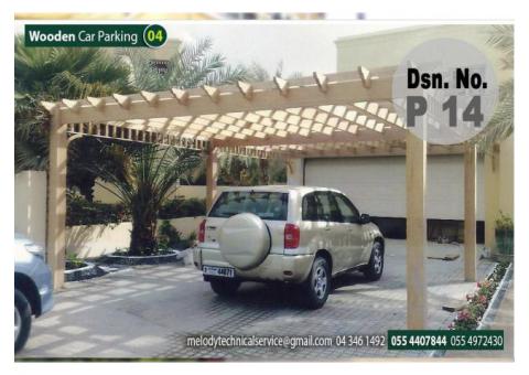 Wooden Car Parking Shades in Dubai | Car Parking Wooden Shades in Abu Dhabi